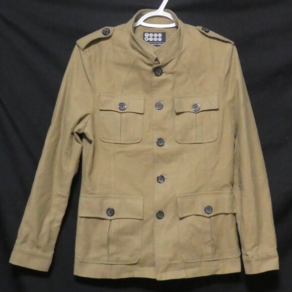 TK - TAKEO KIKUCHI | size 2 Japan | Khaki Military Style Jacket | 100% Cotton - Picture 1 of 14